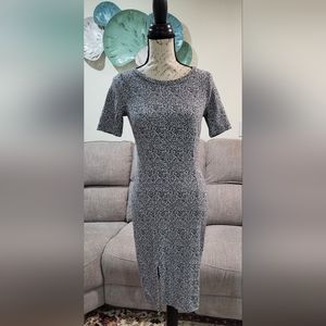 LOFT animal print cotton fitted stretch dress size O petite